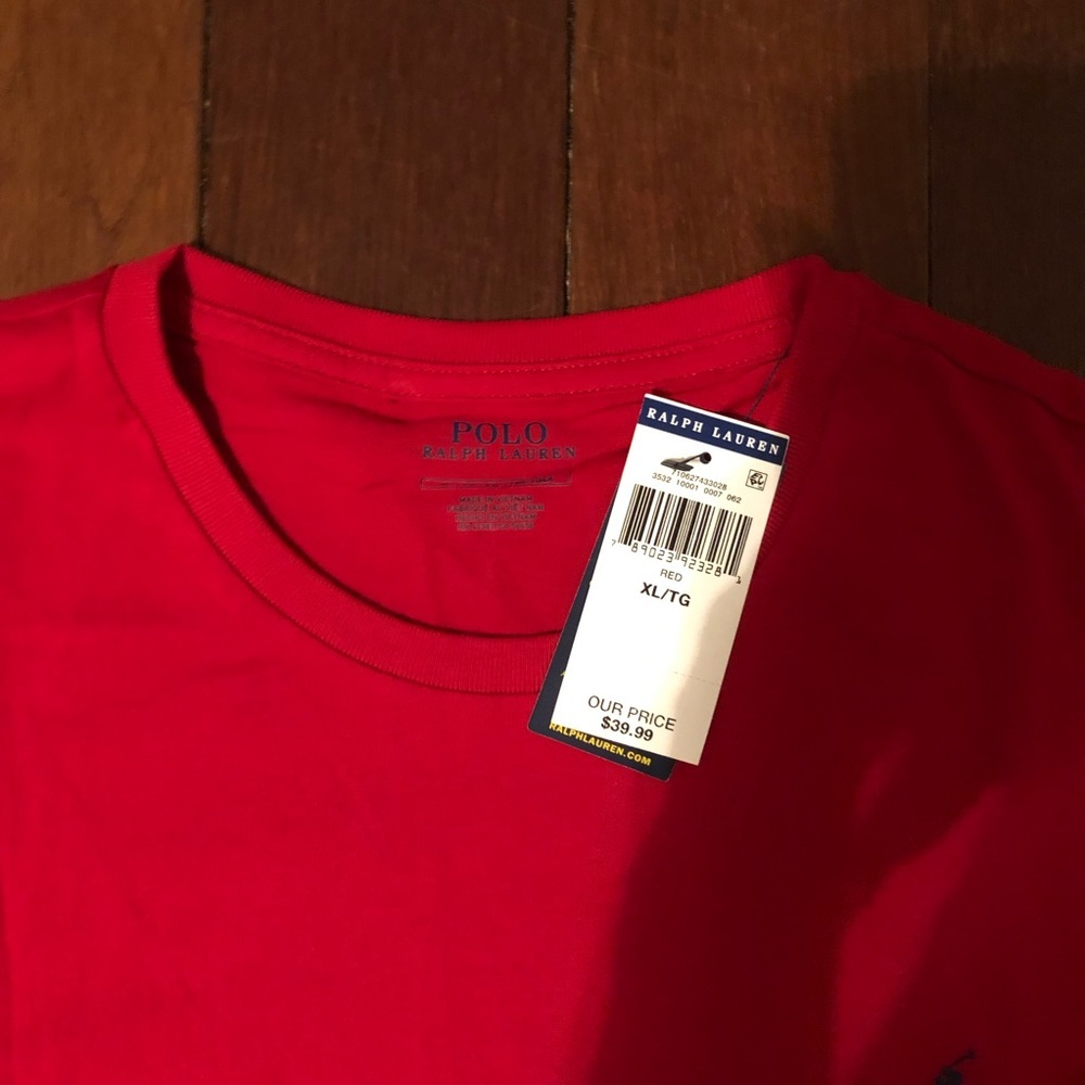 Men’s polo Ralph Lauren red long sleeve tee - Picture 2 of 3